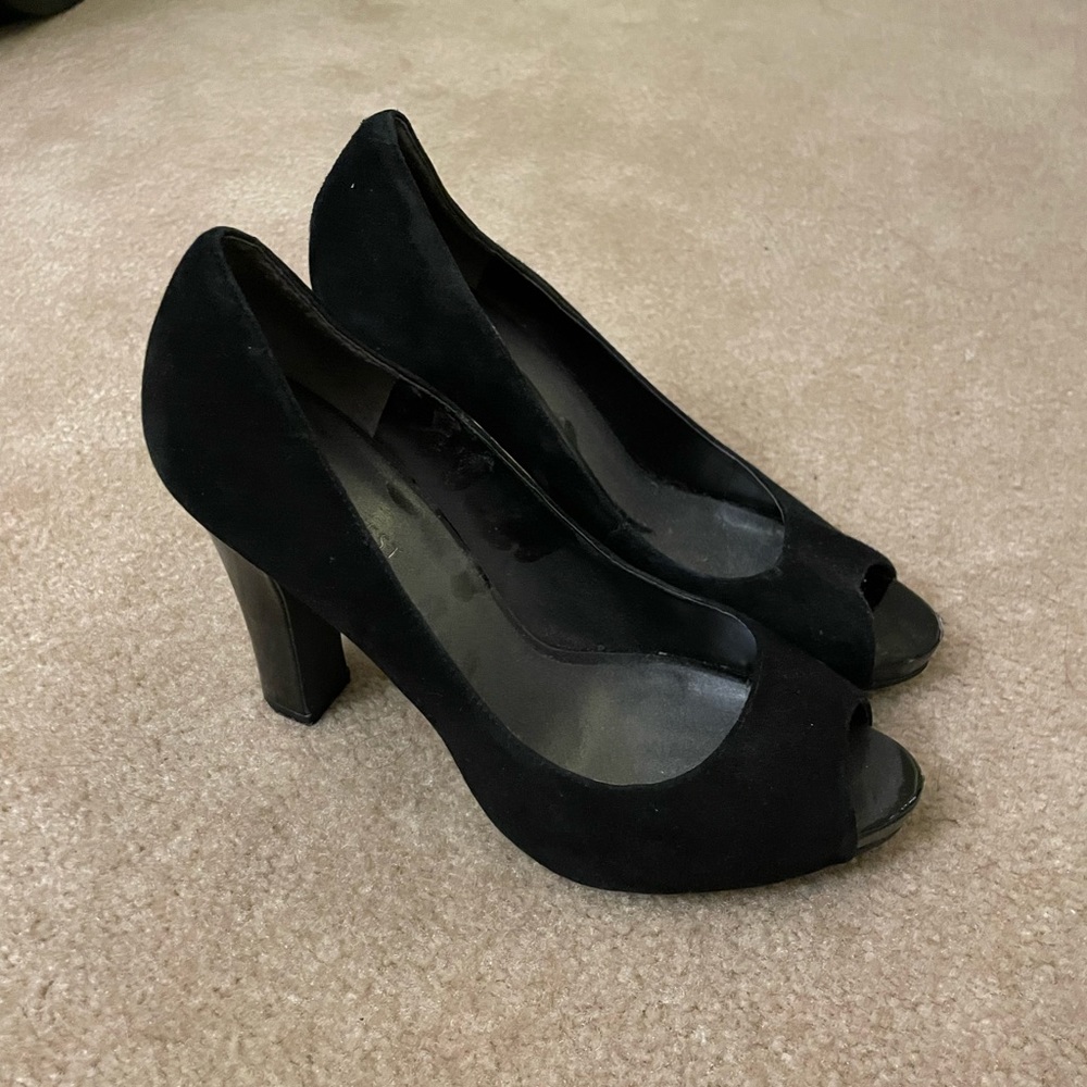 Nine West Suede open toe heels
